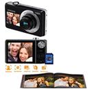 Câmera Digital Samsung EC-PL100ZVPSBR Preta 12,2 MP, LCD 2,7", Zoom Óptico 3x, Detector de Face e Sorrisos + Cartão 2GB + Fotolivro Classic*