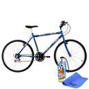 Bicicleta Aro 26 Track & Bikes Viper MTB com 18 Marchas - Azul + Toalha Mágica Sport Fixxar - Azul