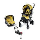 Carrinho de Bebê Infanti Travel System Perugia s/ Base Contour Yellow S136 886I c/ Bebê Conforto + Base para Automóvel p/ Bebê Conforto Infanti PA010