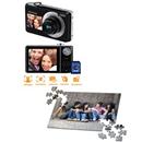 Câmera Digital Samsung EC-PL100ZVPSBR Preta 12,2 MP, LCD 2,7", Zoom Óptico 3x, Detector de Face e Sorrisos + Cartão 2GB + Quebra-cabeça*