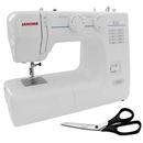 Máquina de Costura Doméstica Janome 2008 Branca - 110V + Tesoura de Costura 7" Tramontina