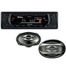 MP3 Automotivo Philco PCA 100 c/ Entrada Auxiliar Frontal, USB e Slot p/ Cartão + Alto-Falante Pioneer TS-A6983S Basalto Quadriaxial 6x9"