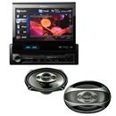 DVD Automotivo Pioneer AVH-P5280BT Tela 7", Bluetooth e Interface iPod/iPhone + Alto-Falante Pioneer TS-A6983S Basalto Quadriaxial 6x9"