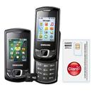 Celular Desbloqueado Claro Samsung E2550 Preto c/ Câmera 1.3MP, MP3, FM, Bluetooth e Cartão 1GB + Chip Único Claro Pré-Pago