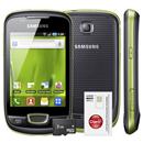 Smartphone Claro Samsung Galaxy Mini Preto/Verde Android 2.2, Wi-Fi, 3G, Câmera 3.2, GPS, MP3, Touch e Fone de Ouvido + Chip Único Claro Pré-Pago