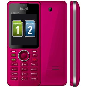 Celular Desbloqueado Freecel F45 Rosa c/ Câmera 1.3MP, Dual Chip, Rádio FM, MP3 Player, Bluetooth, Fone de Ouvido e TV Grátis - Celulares Desbloqueados 378486