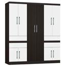Guarda-Roupa Araplac Londres com 10 Portas e 4 Gavetas - Tabaco/Branco