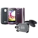 Celular Desbloqueado LG P500 Vinho c/ Câm. 3.2MP, Wi-Fi, Android 2.2, 3G, Bluetooth, FM, MP3, Fone e Cartão 2GB + Capa de Silicone + Suporte Veicular