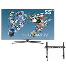 TV 55" 3D LED Samsung Série D7000 UN55D7000 Full HD c/ Smart TV, HDMI e USB, Conversor Digital e 2D-3D e 1 Óculos 3D + Suporte Fixo de Parede ELG E600