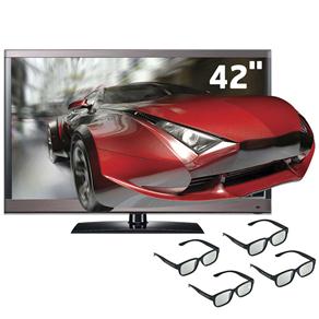 TV 42" 3D LED LG 42LW5700 Full HD c/ Conexão à Internet*, Entradas HDMI e USB, Conversor Digital e 4 Óculos 3D - 120Hz