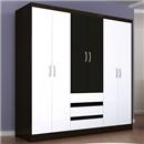 Guarda-Roupa Araplac Paris com 6 Portas e 3 Gavetas - Tabaco/Branco