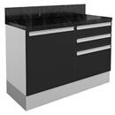 Gabinete Itatiaia Futura IG2G3-120 c/ 1 Porta e 3 Gavetas - Preto/Branco