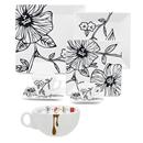 Aparelho de Jantar, Chá e Café Oxford Zoe GM422436 - 42 Peças + Tigela de Porcelana Oxford Bolo de Caneca c/ Asa 300ml - Branca/Marrom