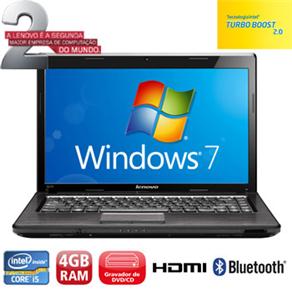Notebook Lenovo G470 c/ Intel Core i5-2410M, 4GB, 500GB, Gravador de DVD, Leitor de Cartões, HDMI, Wireless, Bluetooth, LED 14´´ e Windows 7 - Notebook 403439