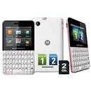 Celular Desbloqueado Claro Motorola EX119 Motokey Branco/Rosa QWERTY c/ Dual Chip, Câmera 3MP, MP3, Bluetooth, Touch screen, Fone e Cartão de 2GB