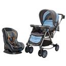 Carrinho de Bebê Ayoba! Premium Balanço 7035A - Azul + Cadeira para Automóvel Ayoba! Happy Baby PSI-03A - 0 a 18 Kg - Azul/Cinza