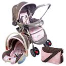 Carrinho de Bebê Cosco Cruiser TS Travel System c/ Bebê Conforto e Bolsa Diaper Bag C326M - Rosa