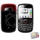 Celular Desbloqueado Vivo ZTE V821 Preto/Vermelho c/ Android 2.2, Câmera 2MP, Dual Chip, Wi-Fi, GPS, QWERTY, Bluetooth e MP3 + Chip Vivo Pré-pago