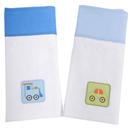 Cueiro/Manta Papi com Veículos Bordados Branco/Azul - 2 Unidades