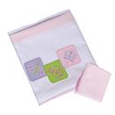 Conjunto de Lençóis para Carrinho Papi com Borboleta Bordada Branco/Rosa - 3 Peças