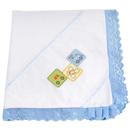 Manta em Algodão Papi com Veículos Bordados - Branco/Azul