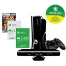 Console Microsoft Xbox 360 c/ 250GB de Memória + Kinect + Microsoft Points 4500 - X360 + Xbox Live Gold - 3 Meses + Game Kinect Adventures - X360
