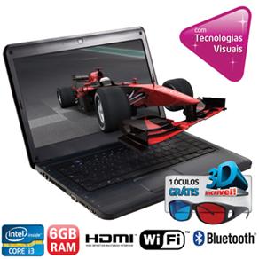 Notebook Positivo Premium N8145 3D com Intel Core i3-2310M, 6GB, 750GB, Gravador de DVD, HDMI, Bluetooth, LED 14´´ e Windows 7 Home Basic Original - Notebook 452926