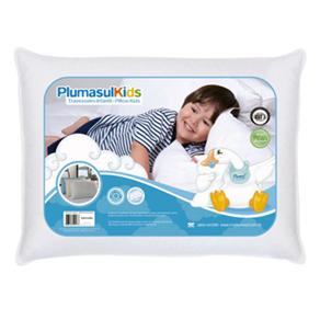 Travesseiro Infantil Plumasul 50% Fibra Siliconizada e 50% Plumas de Ganso Percal 233 fios 30x40 cm - Branco