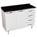 Balcão Colormaq Class Slim BT2P4GB com 2 Portas e 4 Gavetas - Branco
