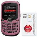 Celular Desbloqueado Alcatel OT255 Pink c/ Rádio FM, Viva Voz, QWERTY, Dual Chip e Fone de Ouvido + Chip Único Claro Pré-Pago