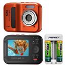 Câmera Digital Kodak Easyshare Sport Vermelha c/ 12 MP, LCD 2,4”, À Prova d’ Água + Carregador Pisen AA 1300mAh Branco c/ 2 Pilhas AA - Bivolt