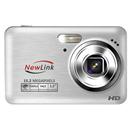Câmera Digital NewLink HD Platinum CD107 Prata c/ LCD 2,5”, 15,2MP, Vídeo HD 720p, Detector de Face e Sorriso