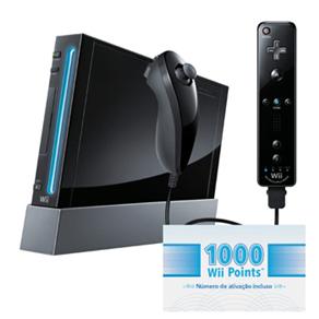 Console Nintendo Wii Preto + 1.000 Wii Points - Wii - Consoles Wii 473620