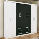 Guarda-Roupa Bartira Signus com 6 Portas e 4 Gavetas - Lilás/Branco
