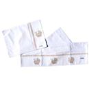 Conjunto de Lençóis para Carrinho Tribeca com Carrinho de Bebê Bordado Bege/Branco - 3 Peças
