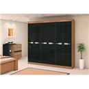 Guarda-Roupa Bartira Firenze com 6 Portas e 3 Gavetas Internas - Imbuia/Preto