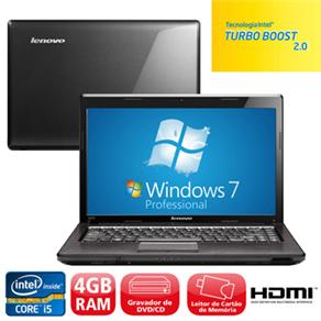 Notebook Lenovo G470 com Intel Core i5-2410M, 4GB, 500GB, Gravador de DVD, Leitor de Cartões, HDMI, Bluetooth, Webcam, LED 14´´ e Windows 7 - Notebook 706511