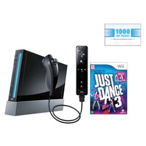 Console Nintendo Wii Preto + 1.000 Wii Points + Jogo Just Dance 3 - Wii - Consoles Wii 709038