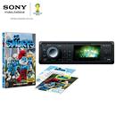 DVD Automotivo Sony Xplod MEX-V30 c/ Tela de 3”, Entrada Auxiliar frontal e USB, Dual Led + DVD - Os Smurfs + Livro As Grandes Aventuras dos Smurfs!