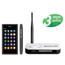 Celular Desbloqueado Nokia N9 Preto c/ Câmera de 8MP, 3G, Wi-Fi, GPS, MP3, Rádio FM e Fone de Ouvido + Roteador TP-Link Wireless c/ Antena Fixa
