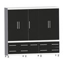 Guarda-Roupa Bartira Stilus com 6 Portas, 4 Gavetas com Sapateira - Branco/Preto