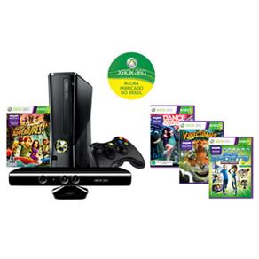 Console Microsoft Xbox 360 c/ 4GB + Kinect + Jogo Kinect Adventures + Jogo Kinect Dance Central + Jogo Kinect Kinectimals + Jogo Kinect Sports - Consoles Xbox 360 1000032051