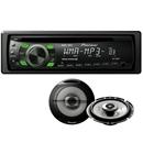 MP3 Automotivo Pioneer DEH-1380MP c/ Entrada Auxiliar Frontal + Alto-Falante Pioneer TS-G1712i Coaxial 6"