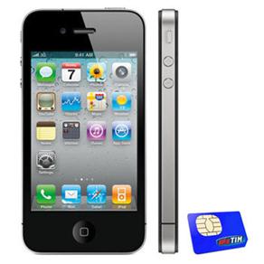 iPhone 4S Apple Desbloqueado 16GB TIM com Câmera 8MP, Touch Screen, 3G, GPS, MP3, Bluetooth e Wi-Fi - Preto  + Micro Chip TIM Pré-pago DDD 11 