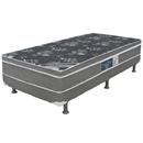 Cama Box Conjugado Simbal Vareze Spring com Molas Bonnel Solteiro 52x88x188cm - Cinza