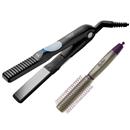 Prancha Taiff Look Alisa e Modela - Preta + Escova Profissional ProArt Perola 9800