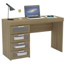 Mesa para Computador Politorno Malta com 4 Gavetas com Vidro 1180 - Branco