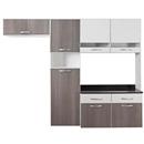 Cozinha Bartira Lorena com 3 Peças e Balcão Bartira Lorena com 2 Portas - Branco/Ciliegio