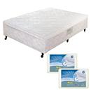 Conjunto Cama Box Conjugado Casal Confortflex em espuma D-33 Casal - 36x138x188cm + 2 Travesseiros Viscoelástico Plooma Multiuso