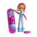 Boneca Polly Pocket 2012 Mattel Boneca Básica com acessórios - Polly + Snowboard W6308/W6309
